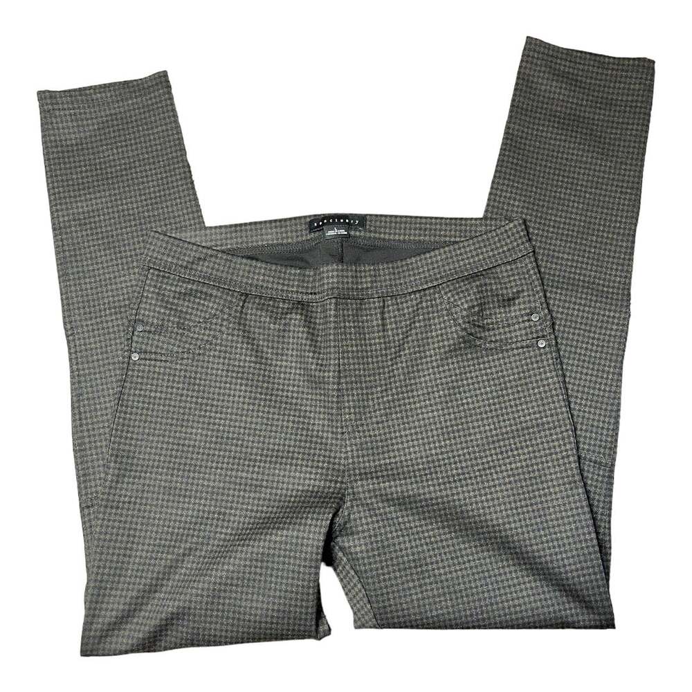 Sanctuary gray black houndstooth skinny stretch pull on trouser Large
